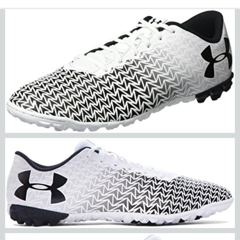 Sz 13 Under Armour Men's CF Force 3.0 TF Turf Soccer Cleats ClutchFit  White